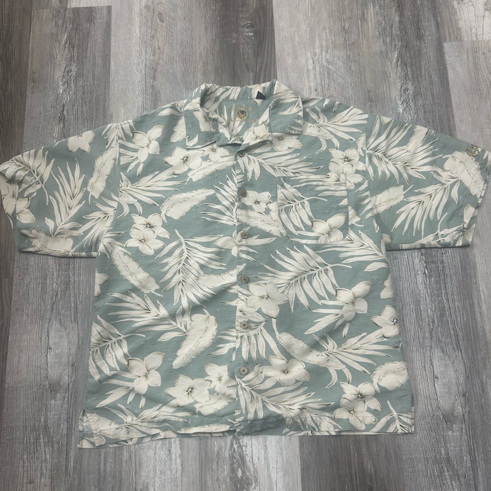 Men's Tropical Print Shirt - Green